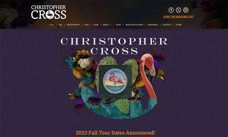 Christopher Cross website by BVC Web Design