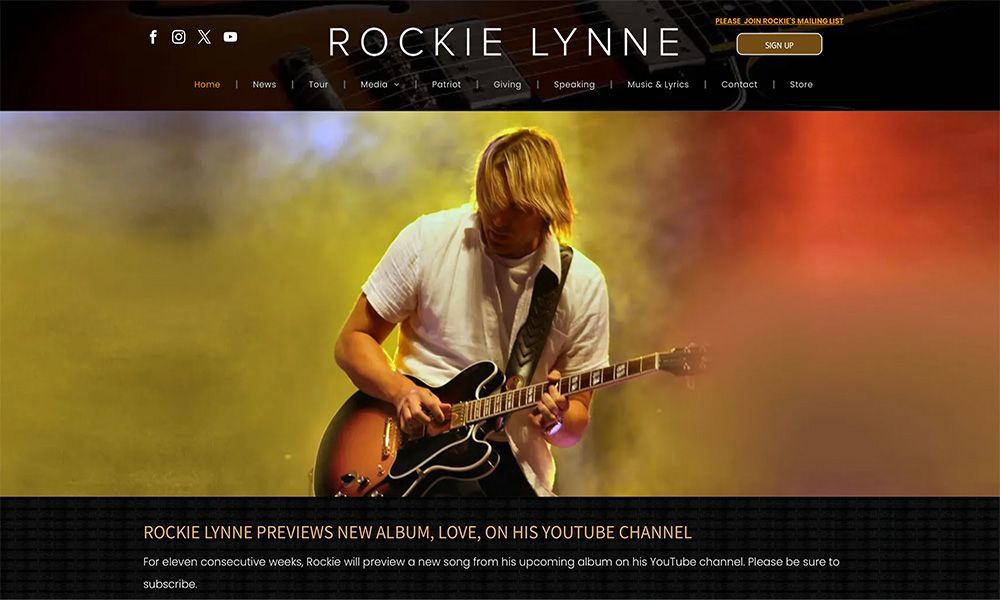 Rockie Lynne website by BVC Web Design