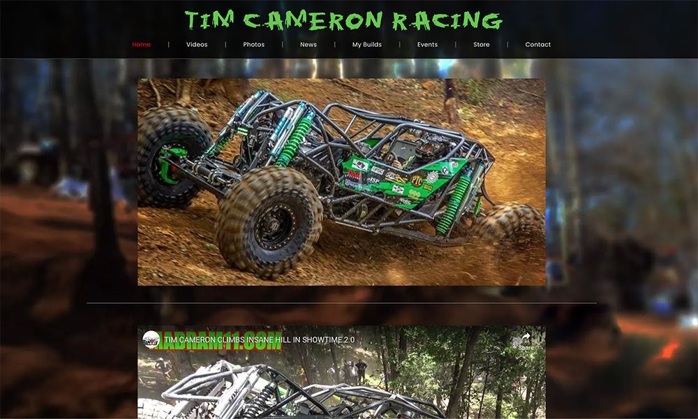 Tim Cameron Racing website by BVC Web Design