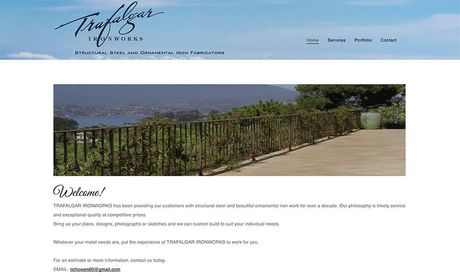Trafalgar Ironworks website by BVC Web Design