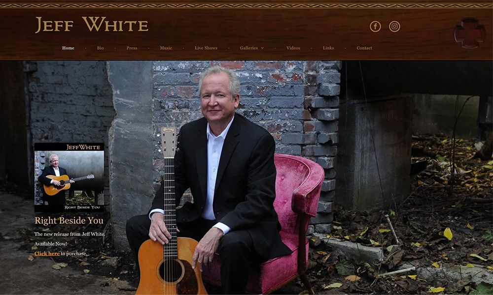 Jeff White website by BVC Web Design