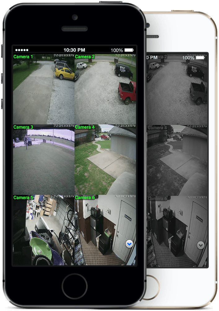 Photo of remote security viewing on a cell phone