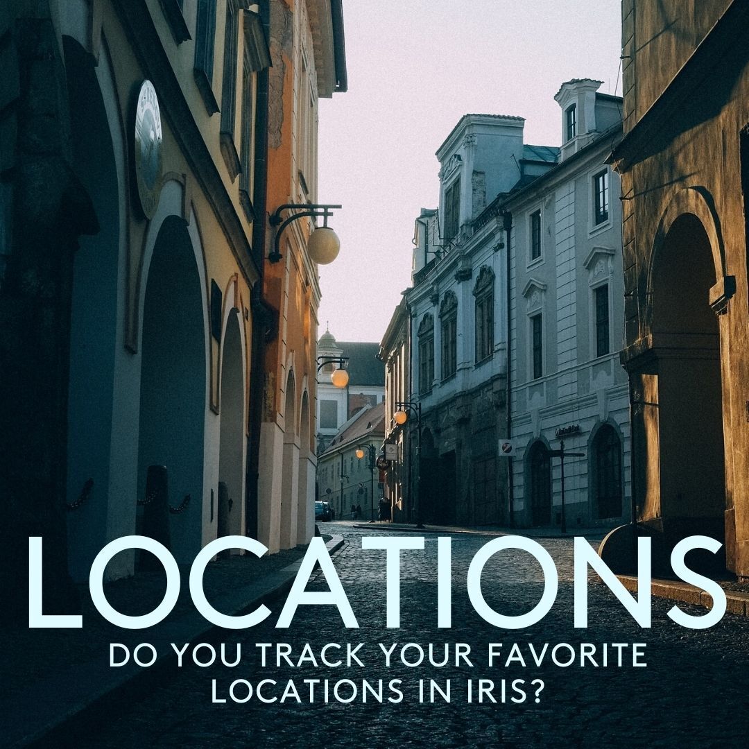 An advertisement for locations do you track your favorite locations in iris