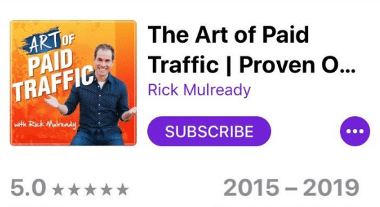 An advertisement for the art of paid traffic by rick mulready