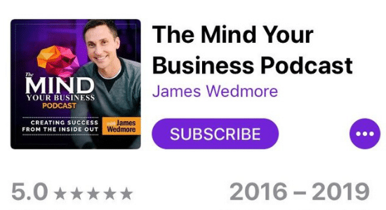 A screenshot of the mind your business podcast by james wedmore