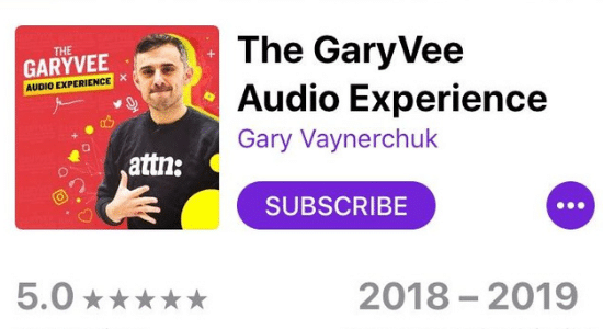 A screenshot of the gary vee audio experience by gary vaynerchuk