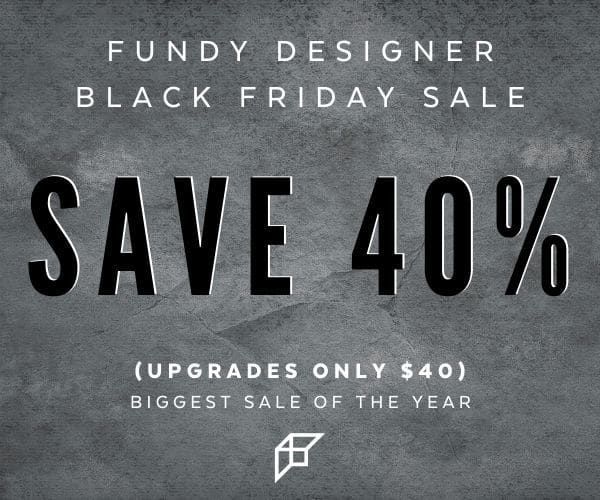 A black and white poster for fundy designer black friday sale