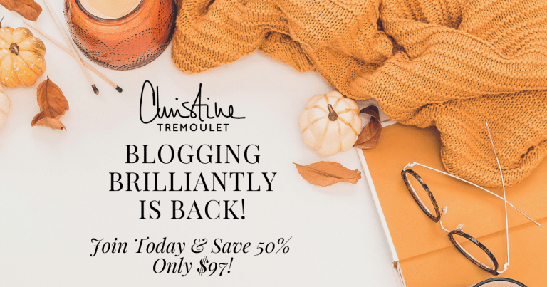 A sign that says `` blogging brilliantly is back ! ''