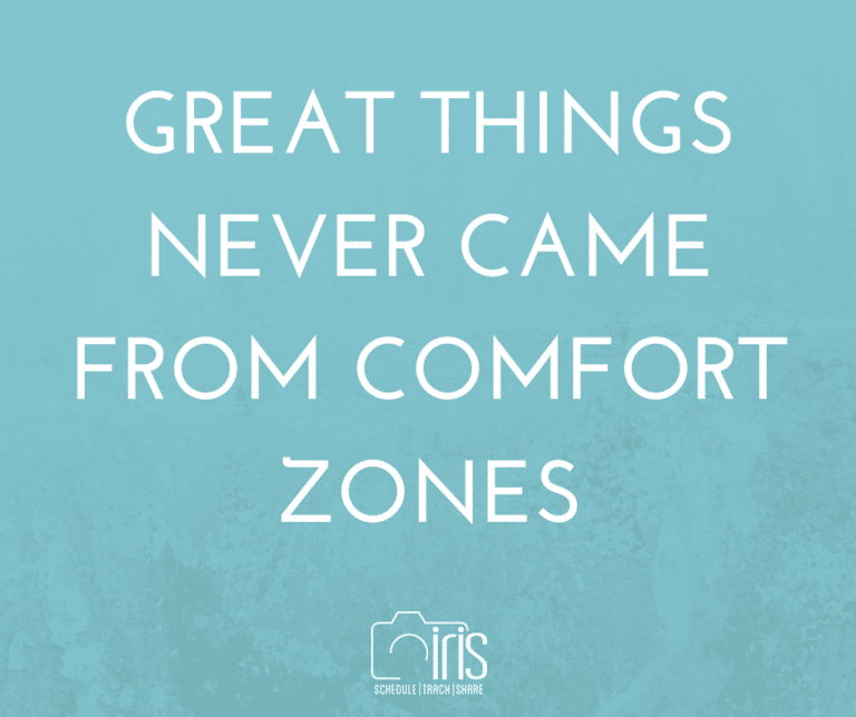 A poster that says great things never came from comfort zones