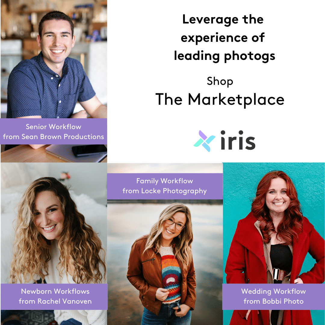 A collage of four photos of people with the words `` leverage the experience of leading photogs shop the marketplace ''