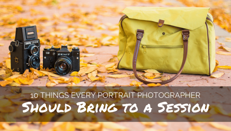 Two cameras and a yellow bag are sitting on a pile of leaves.