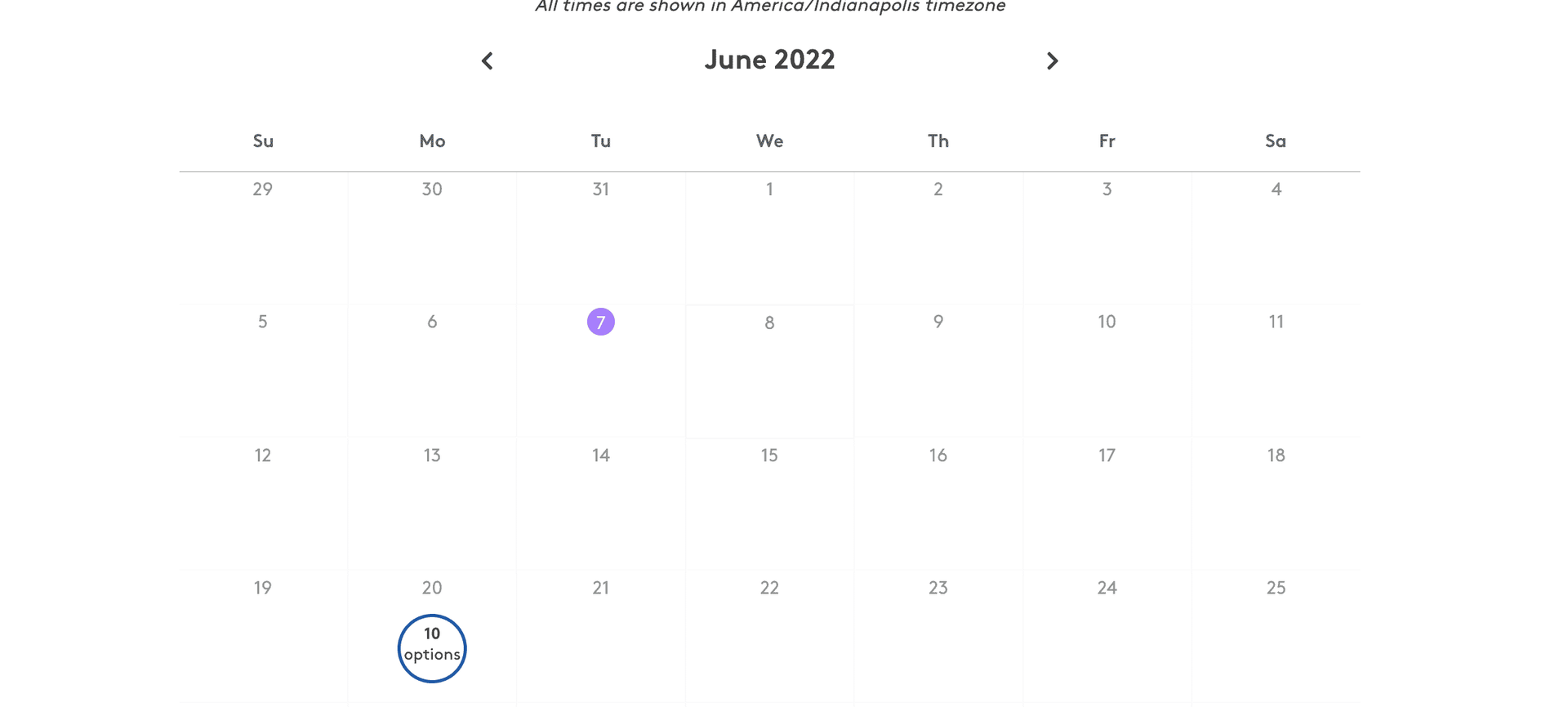 A calendar with a purple circle in the middle of it