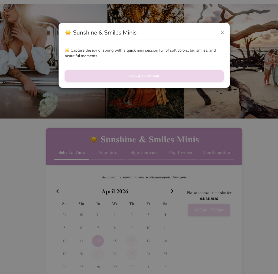 A screenshot of a website with a popup window that says ' send to clients ' on it.