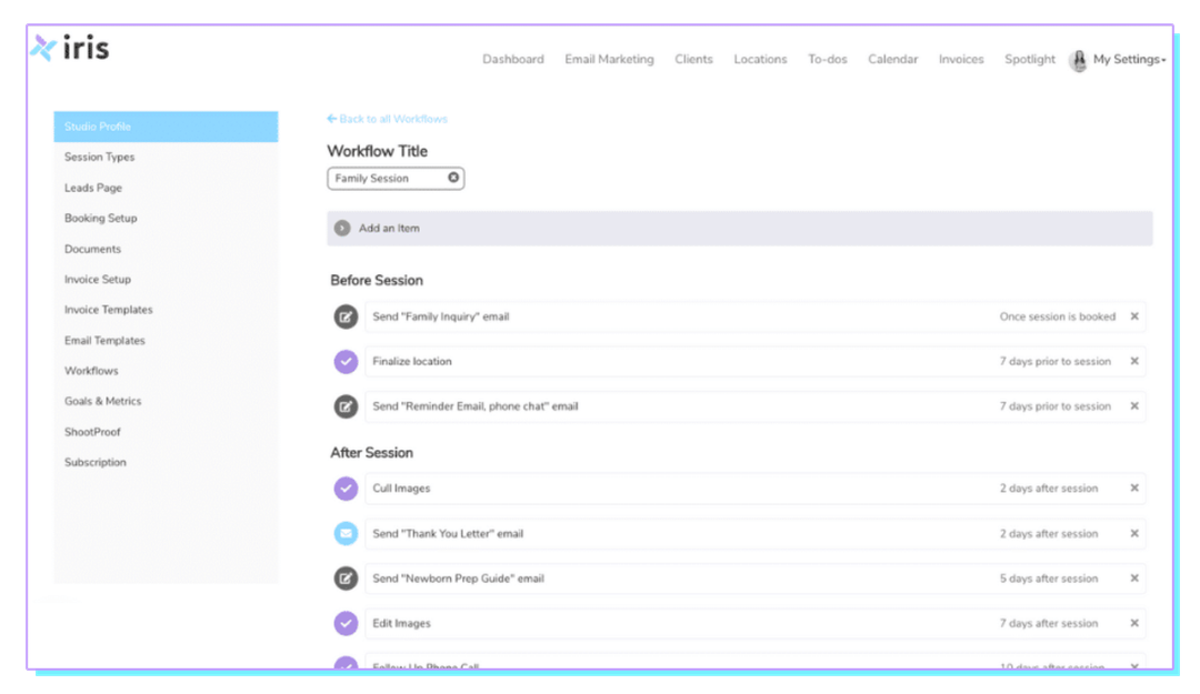 A screenshot of a website with a list of items on it.
