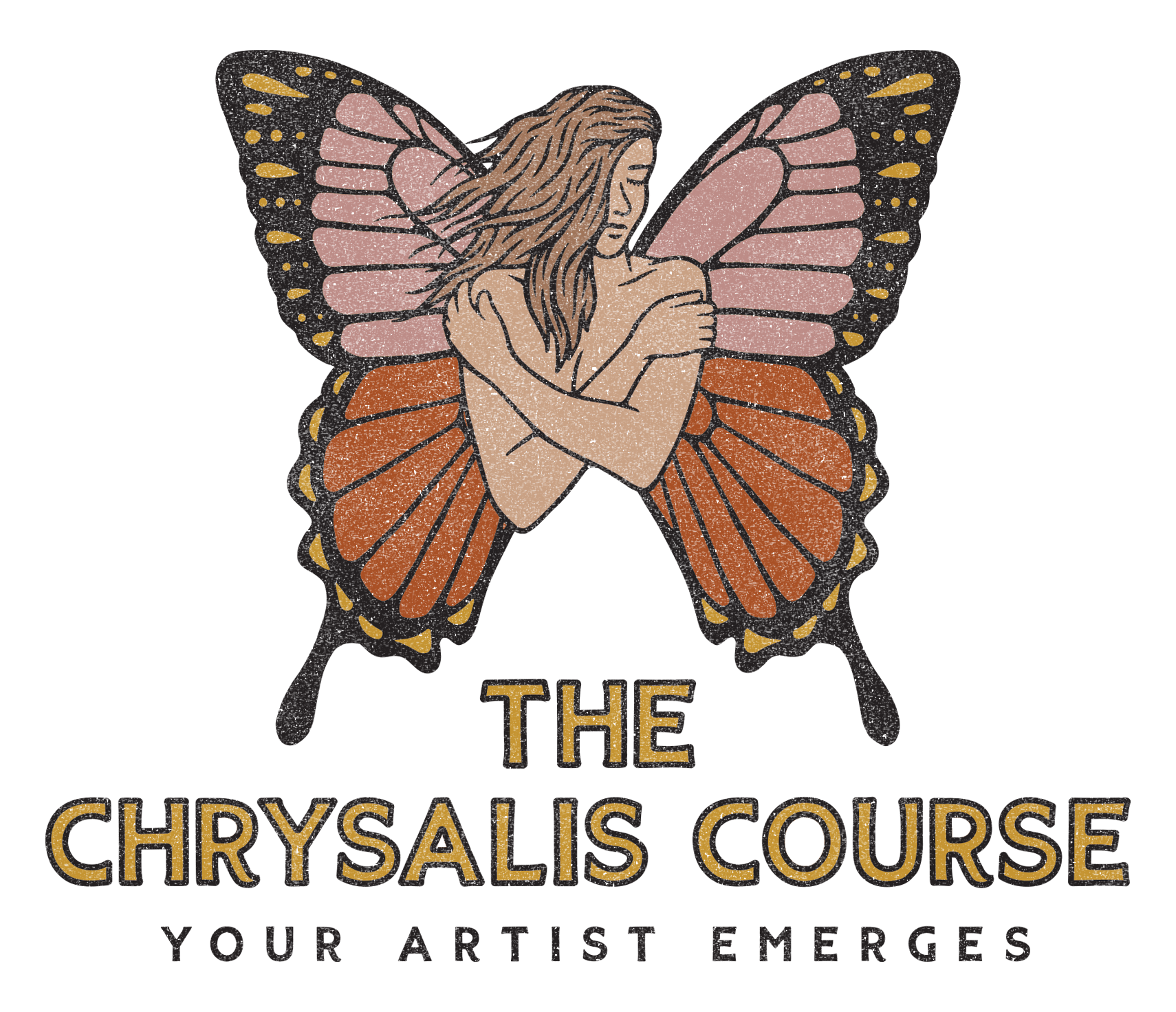 A logo for the chrysalis course your artist emerges