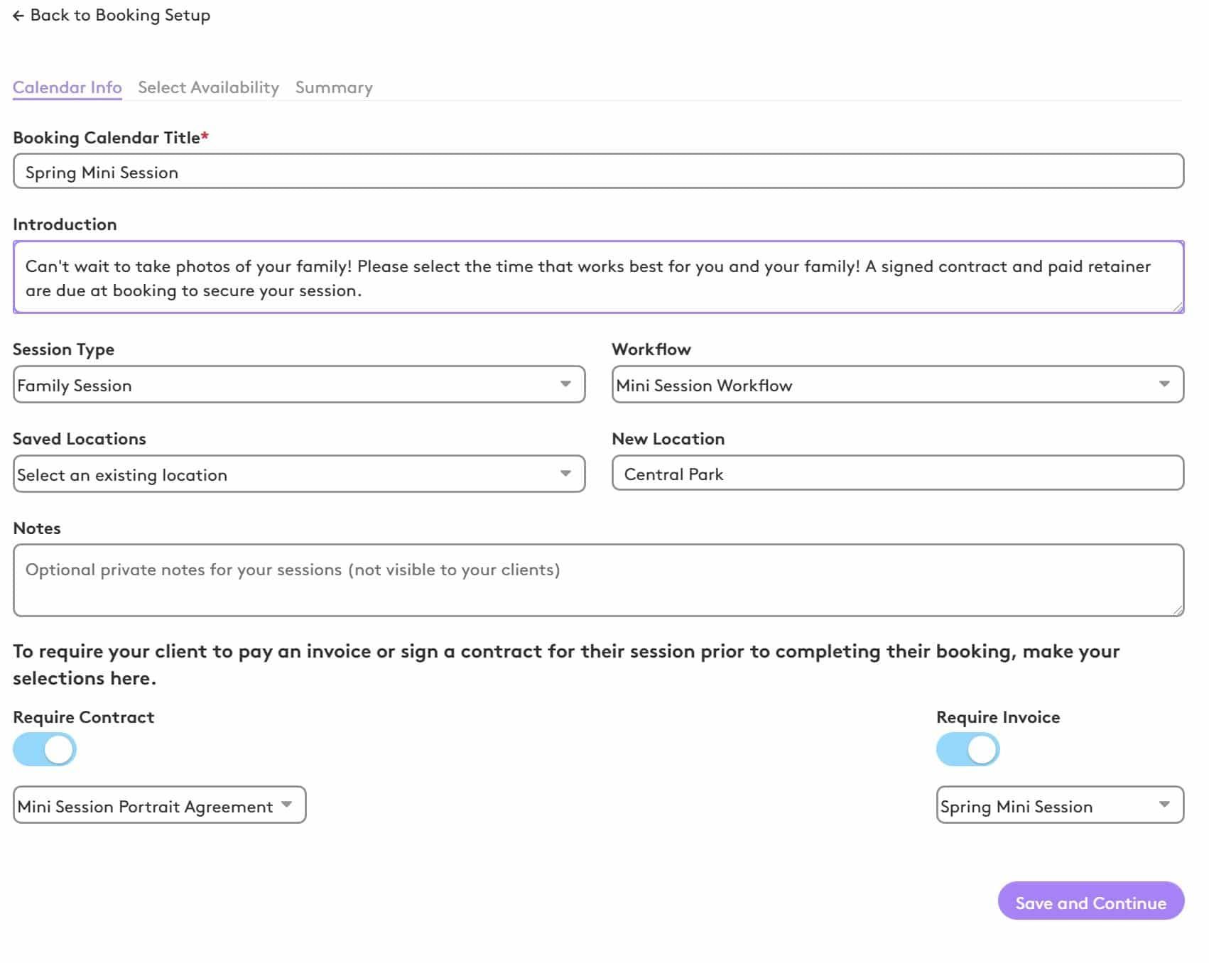 A screenshot of a booking form on a website.