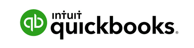 The logo for qb quickbooks is shown on a white background.