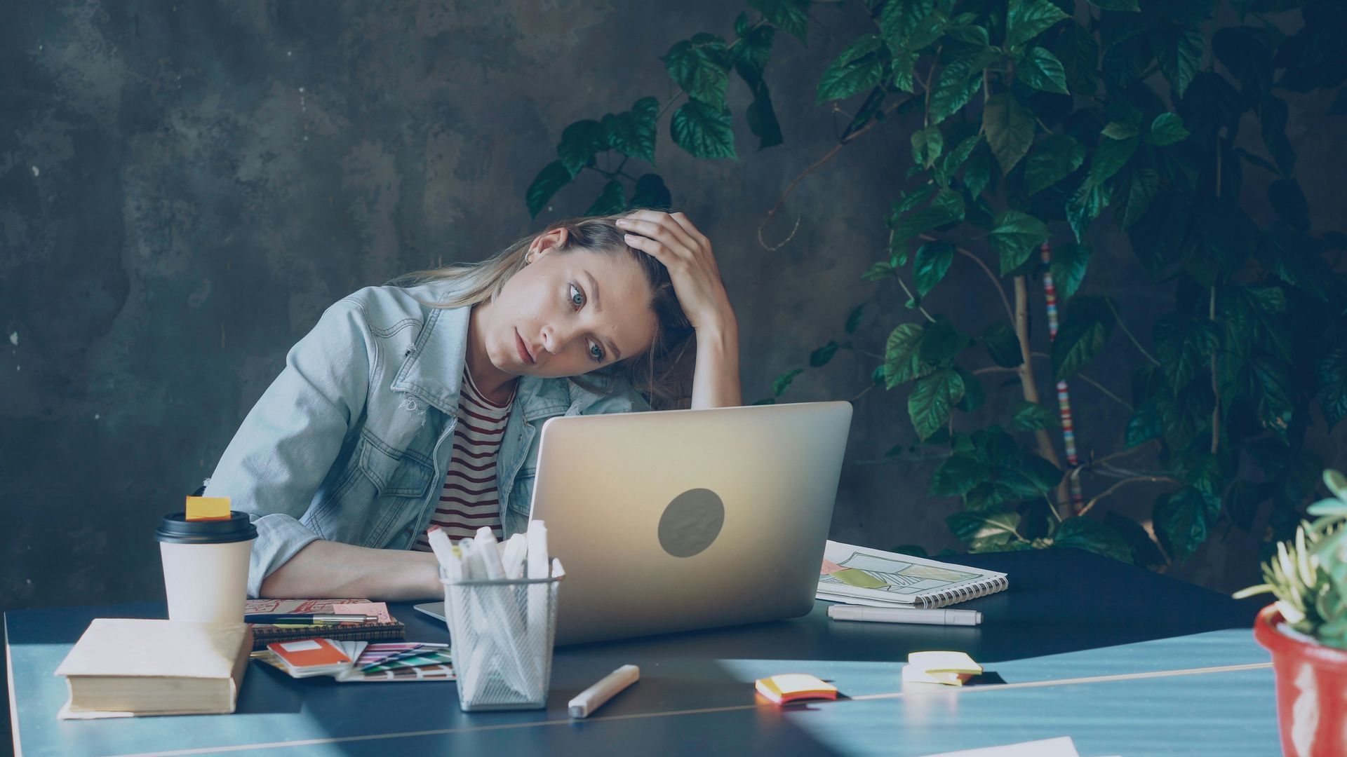 overwhelmed person
