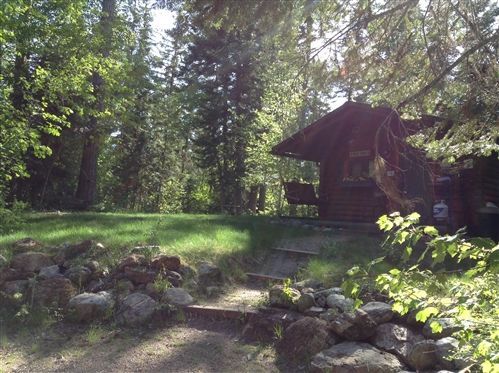 A small cabin in the middle of a forest