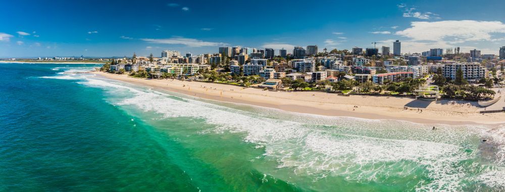 An Aerial View Of A Beach With A City In The Background — Weyba Automotive Services In Sunshine Coast, QLD