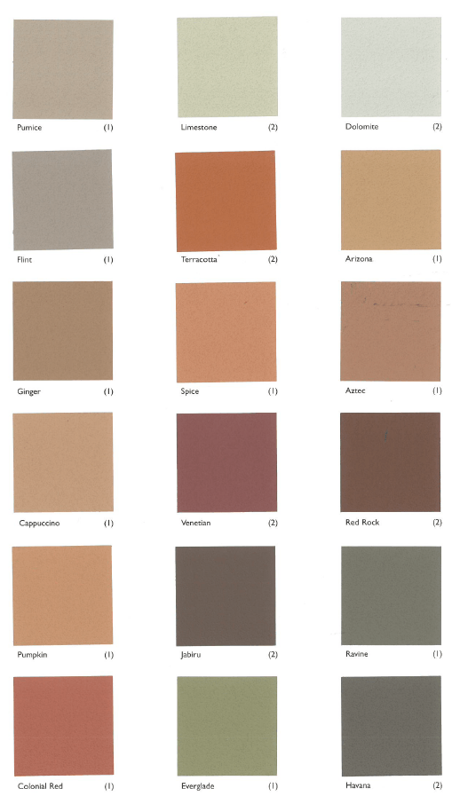 Concrete Colour Systems Pigment Chart