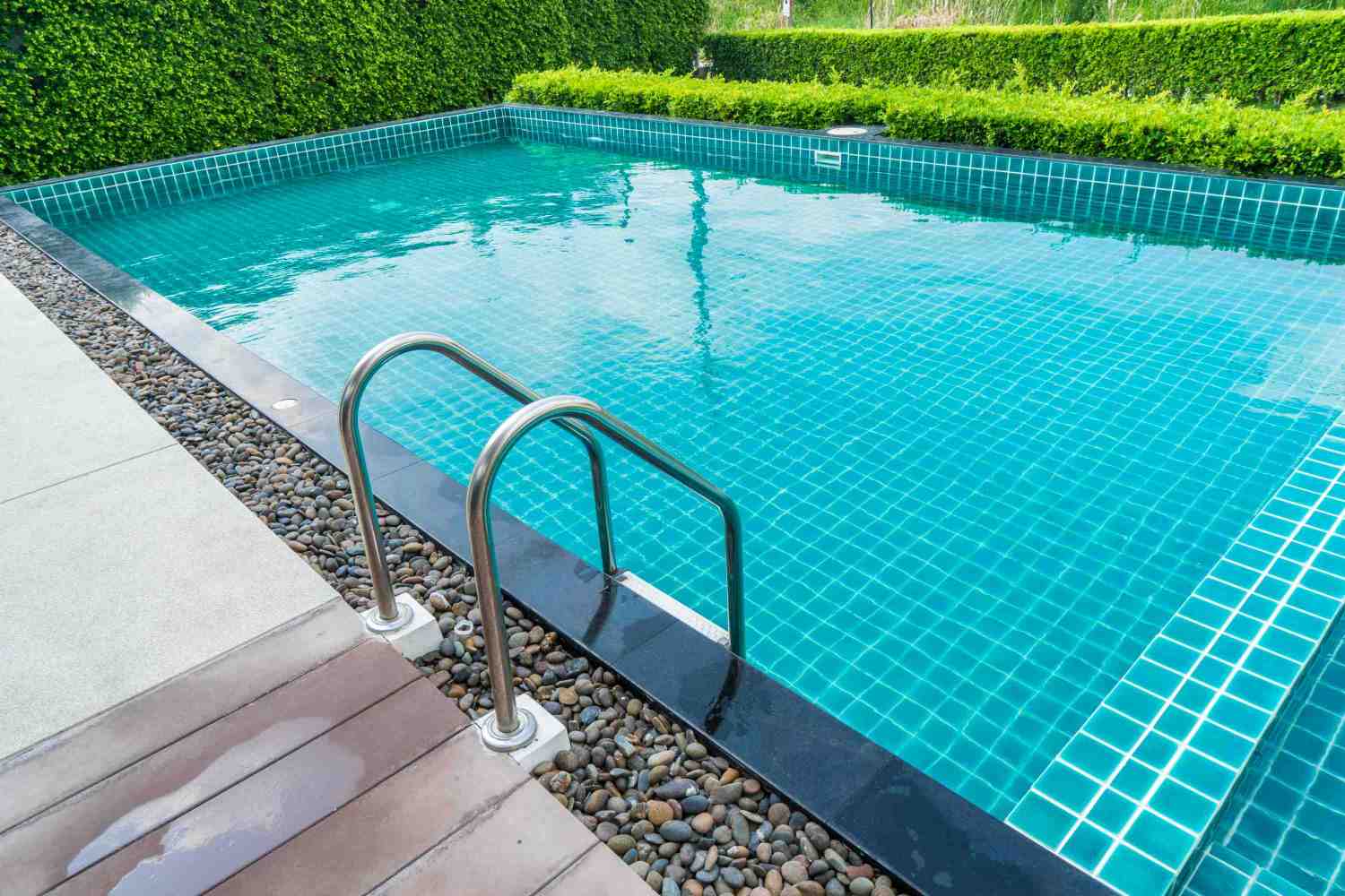 Tiled Swimming Pool — Concrete Stamping in Morisset, NSW