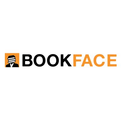 A logo for bookface with a man in a suit