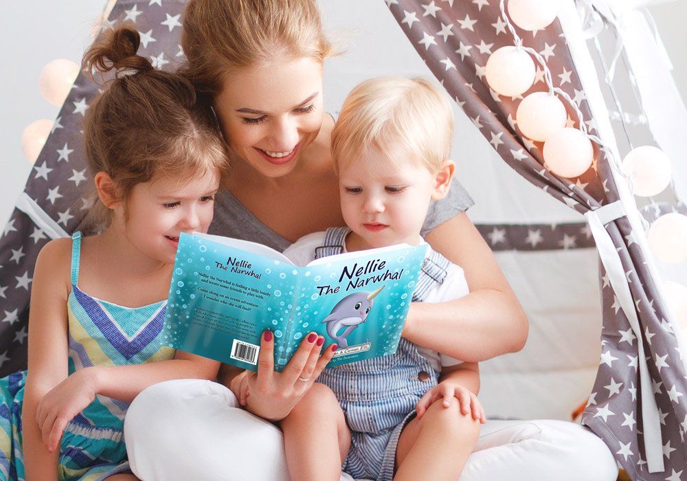 mother reading to children