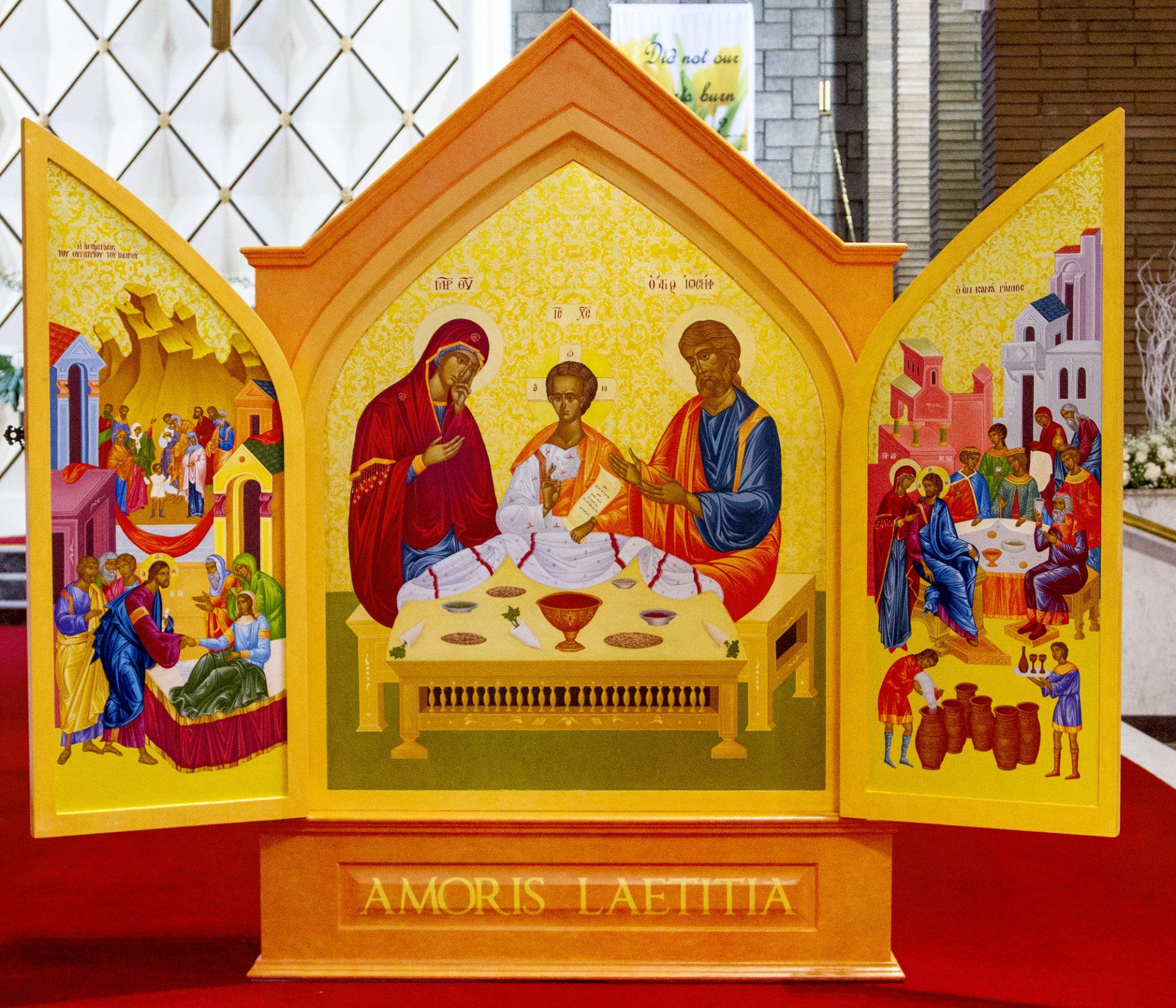 A religious icon with the words amoris laetitia on it