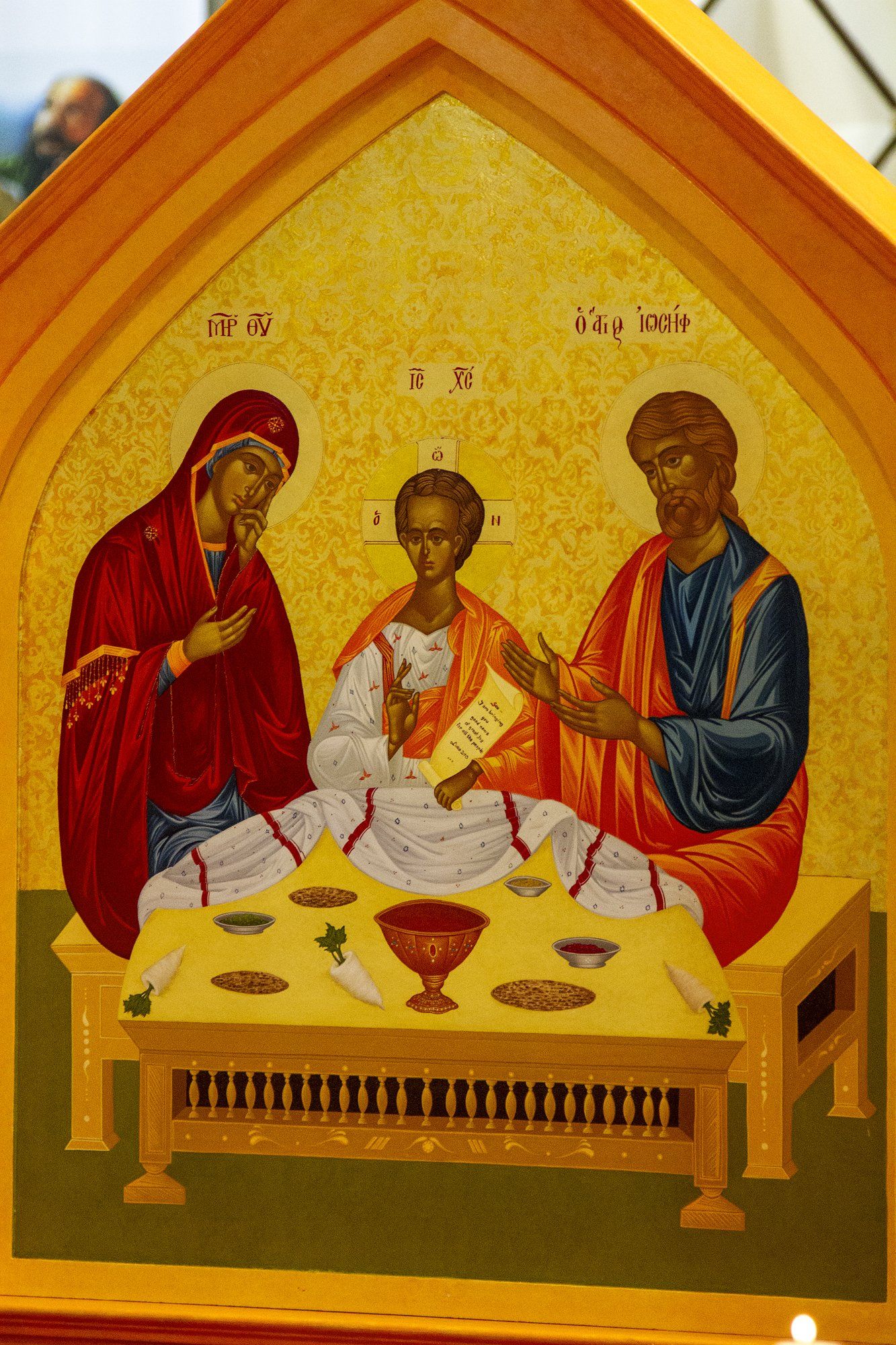 A religious icon of jesus and his parents