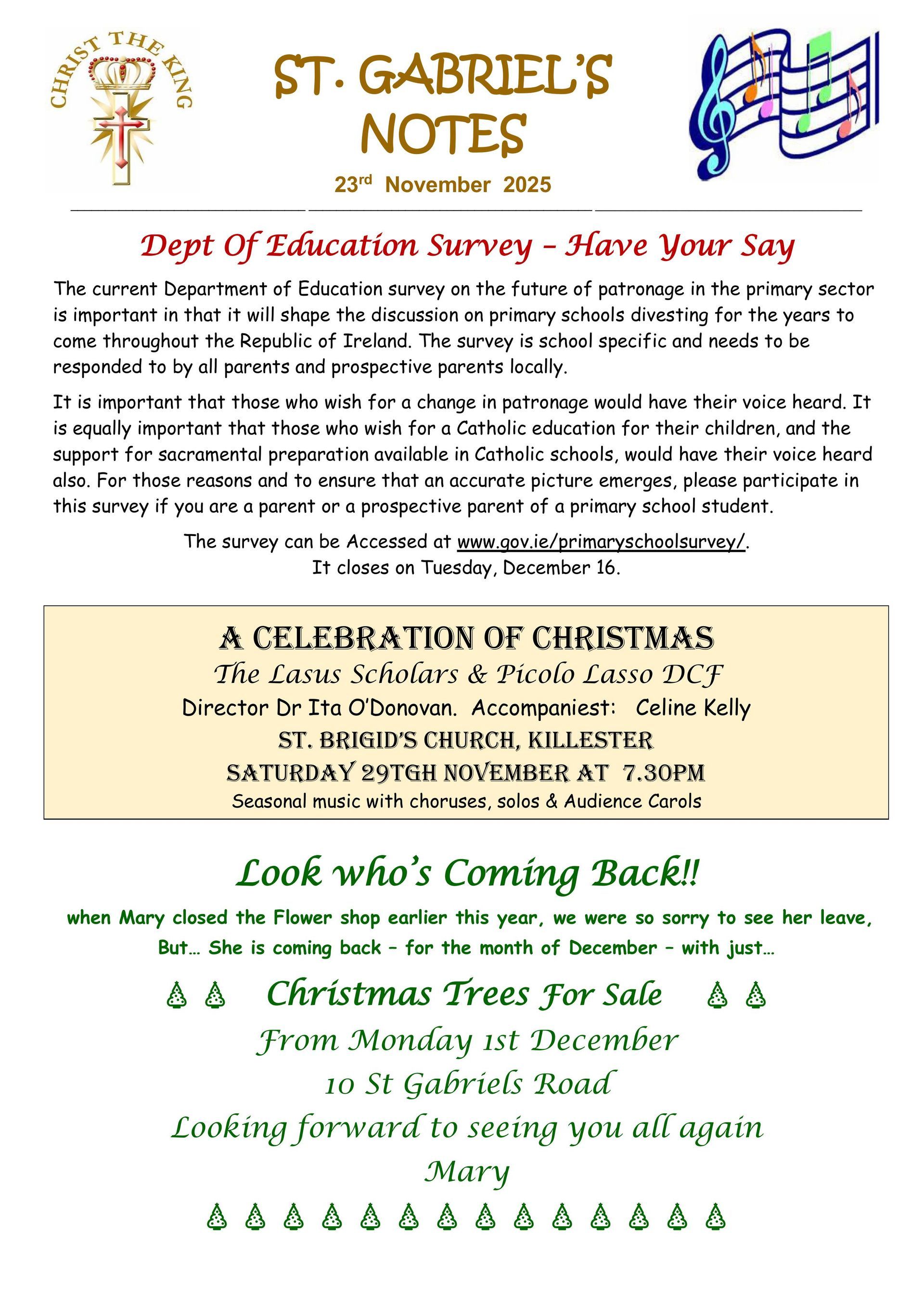 A page of st. gabriel 's notes with a picture of jesus on it.