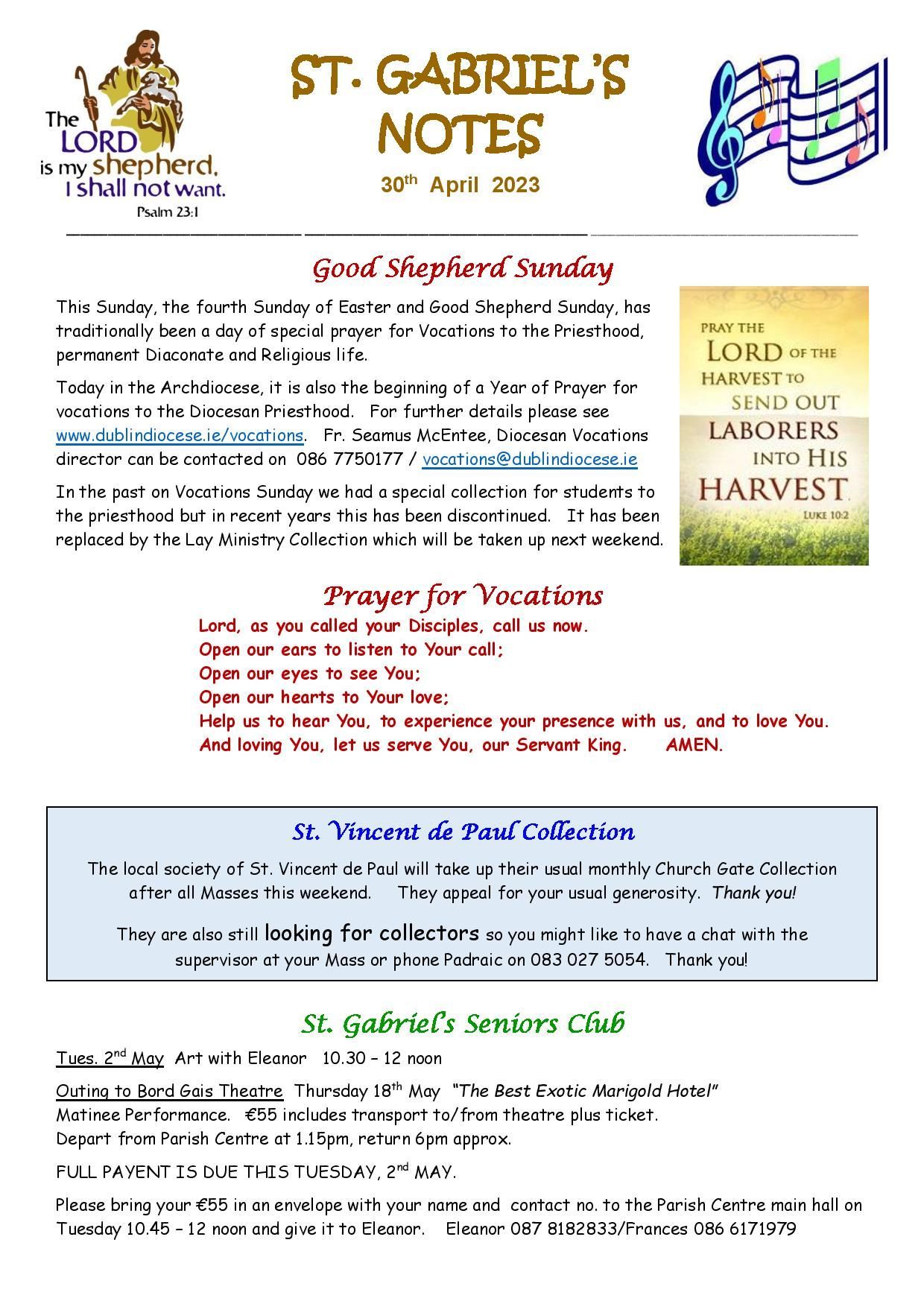 St. gabriel 's notes for april 10th 2021