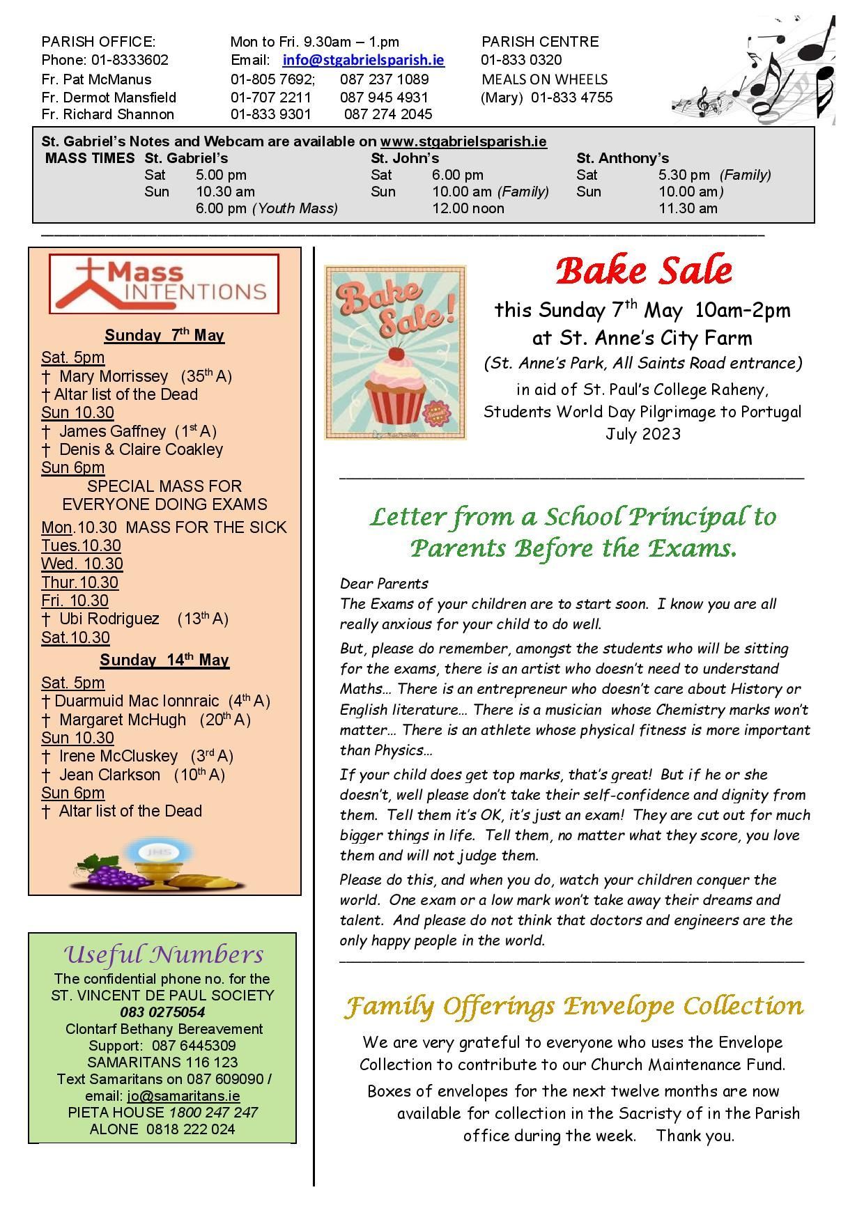 A newspaper with a bake sale advertisement on it