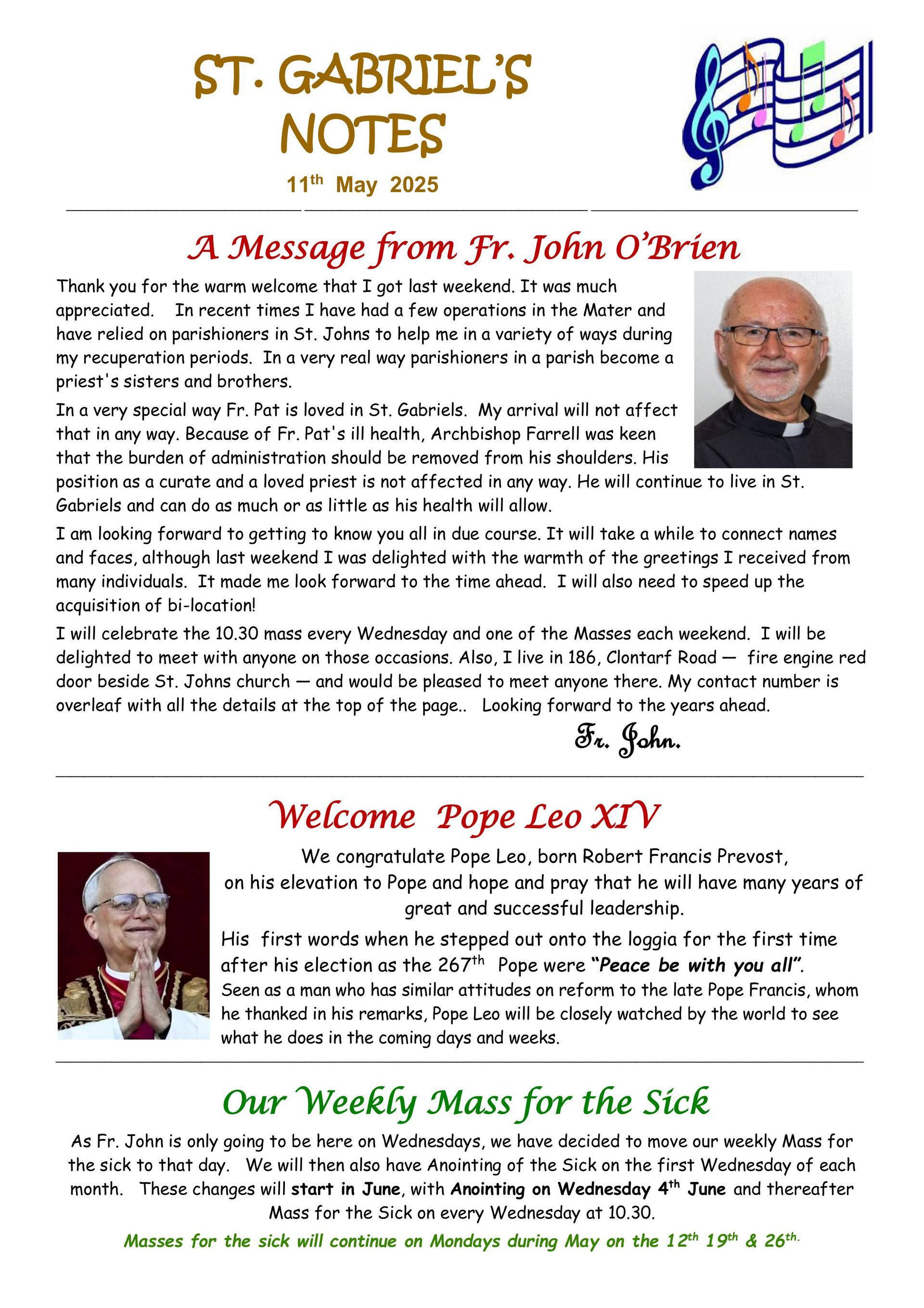 A page of st. gabriel 's notes with a picture of jesus on it.