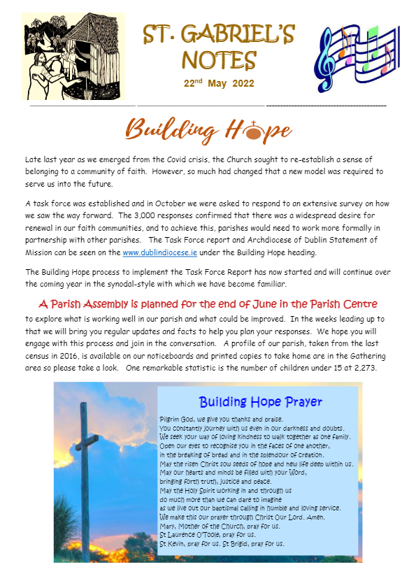 Parish Notes 22nd May 2022