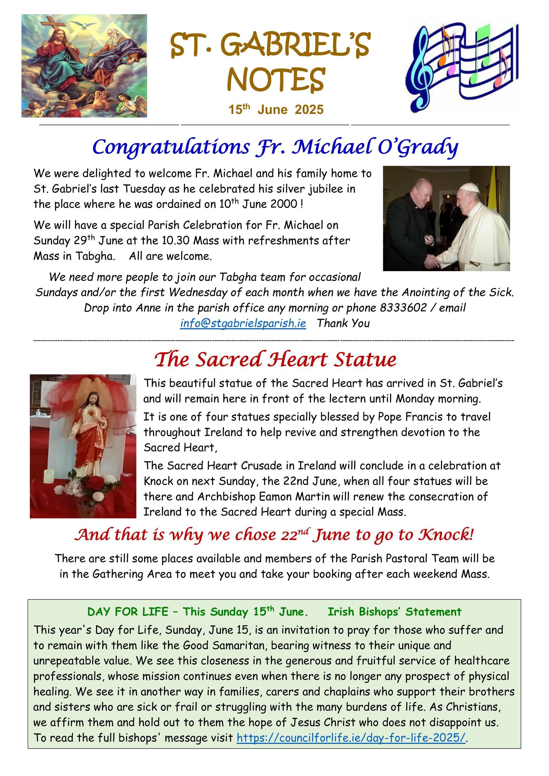 A page of st. gabriel 's notes with a picture of jesus on it.