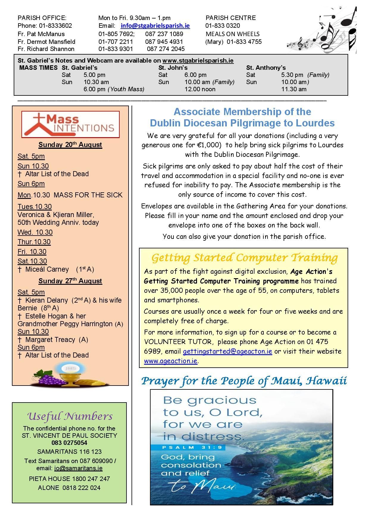 A newspaper with a prayer for the people of hawaii on it
