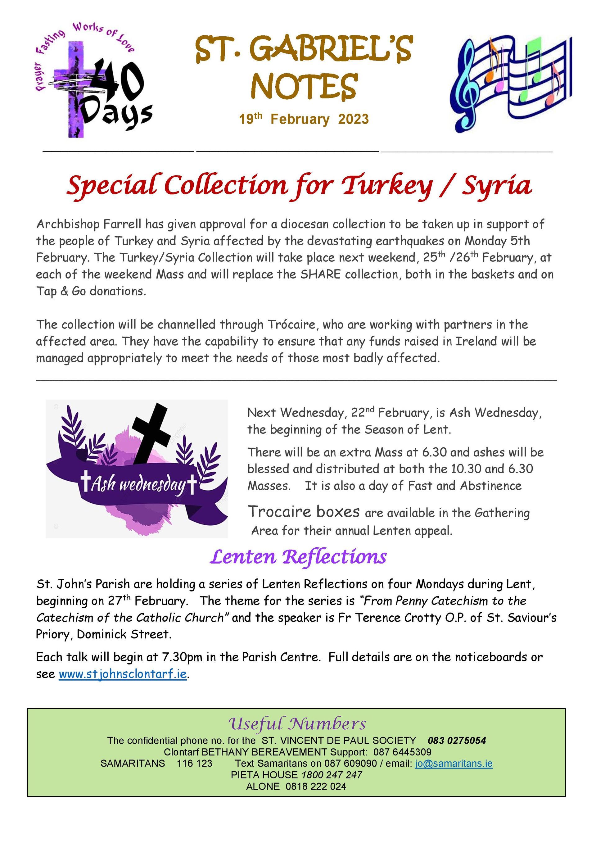 It is a special collection for turkey / syria.