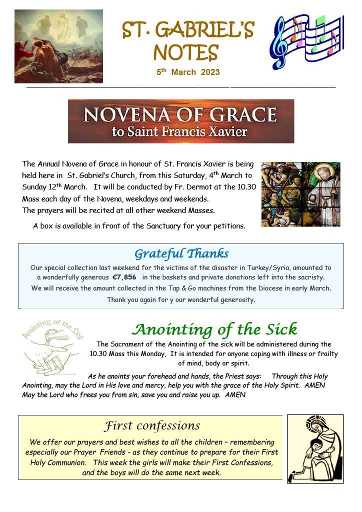 St. gabriel 's notes novena of grace in saint francis xavier