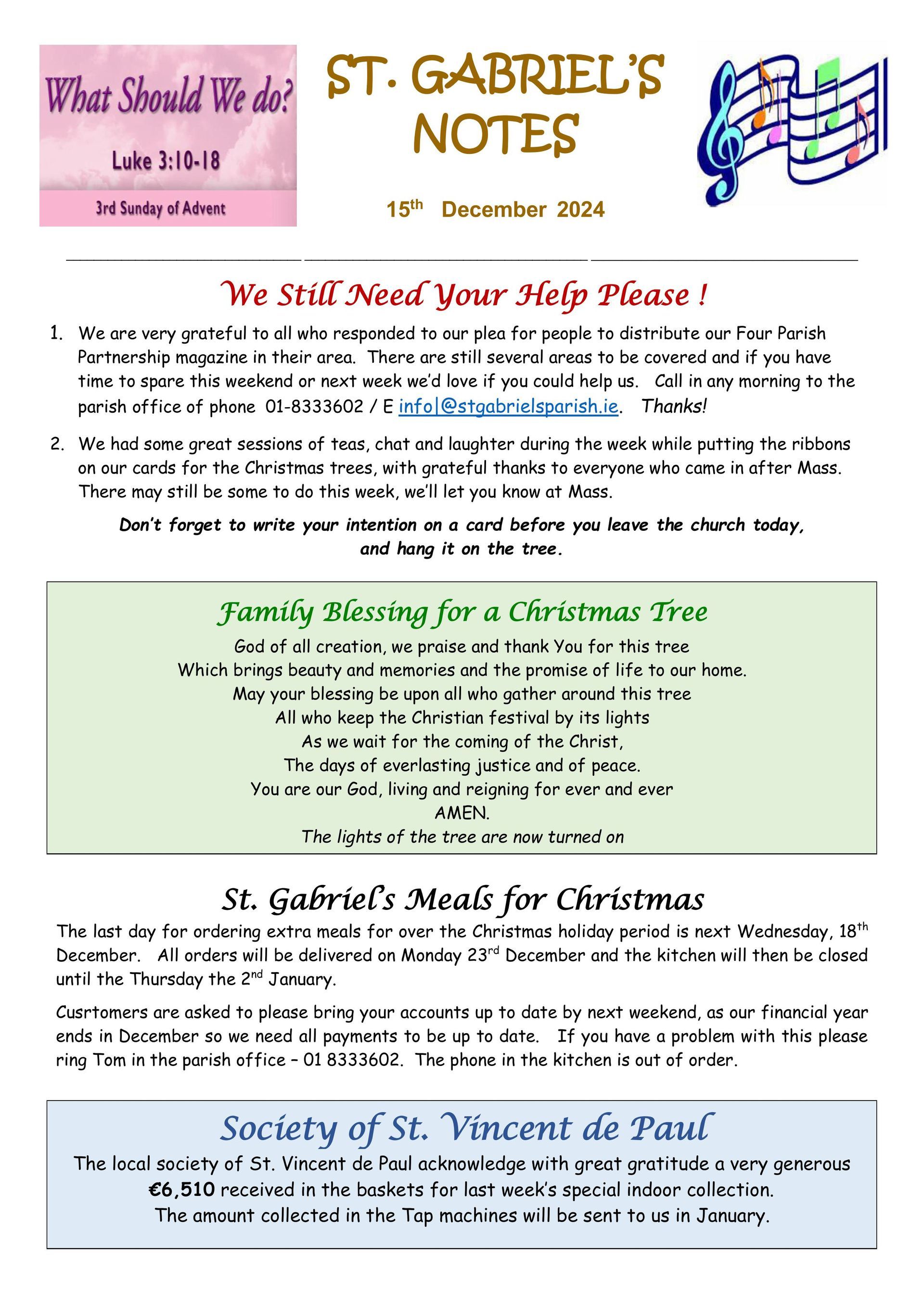 A page of st. gabriel 's notes with a picture of jesus on it.