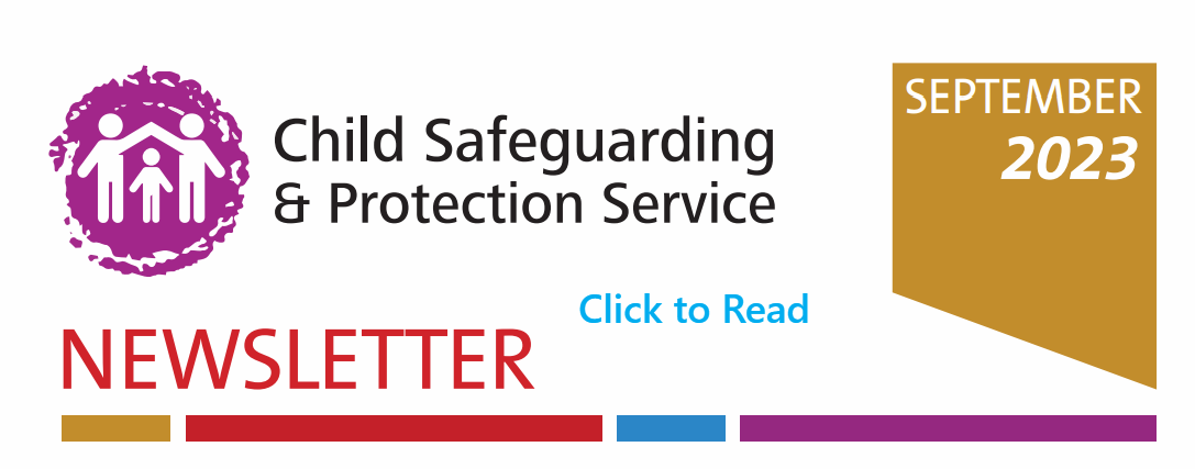 A logo for the child safeguarding and protection service
