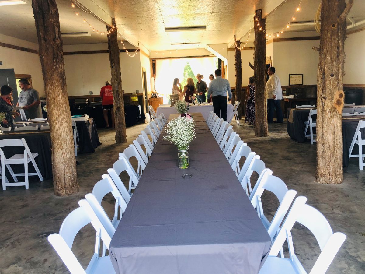 Rental area set up for a reception