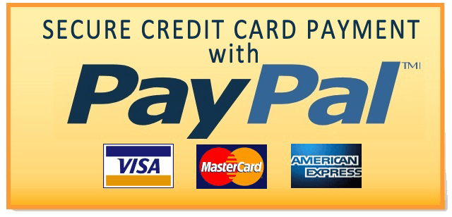 a sign that says secure credit card payment with paypal