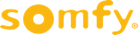 Somfy logo in yellow-orange text with a white dot above the i