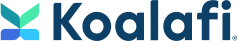The Koalafi logo, featuring a stylized blue and green butterfly icon next to the dark blue text 
