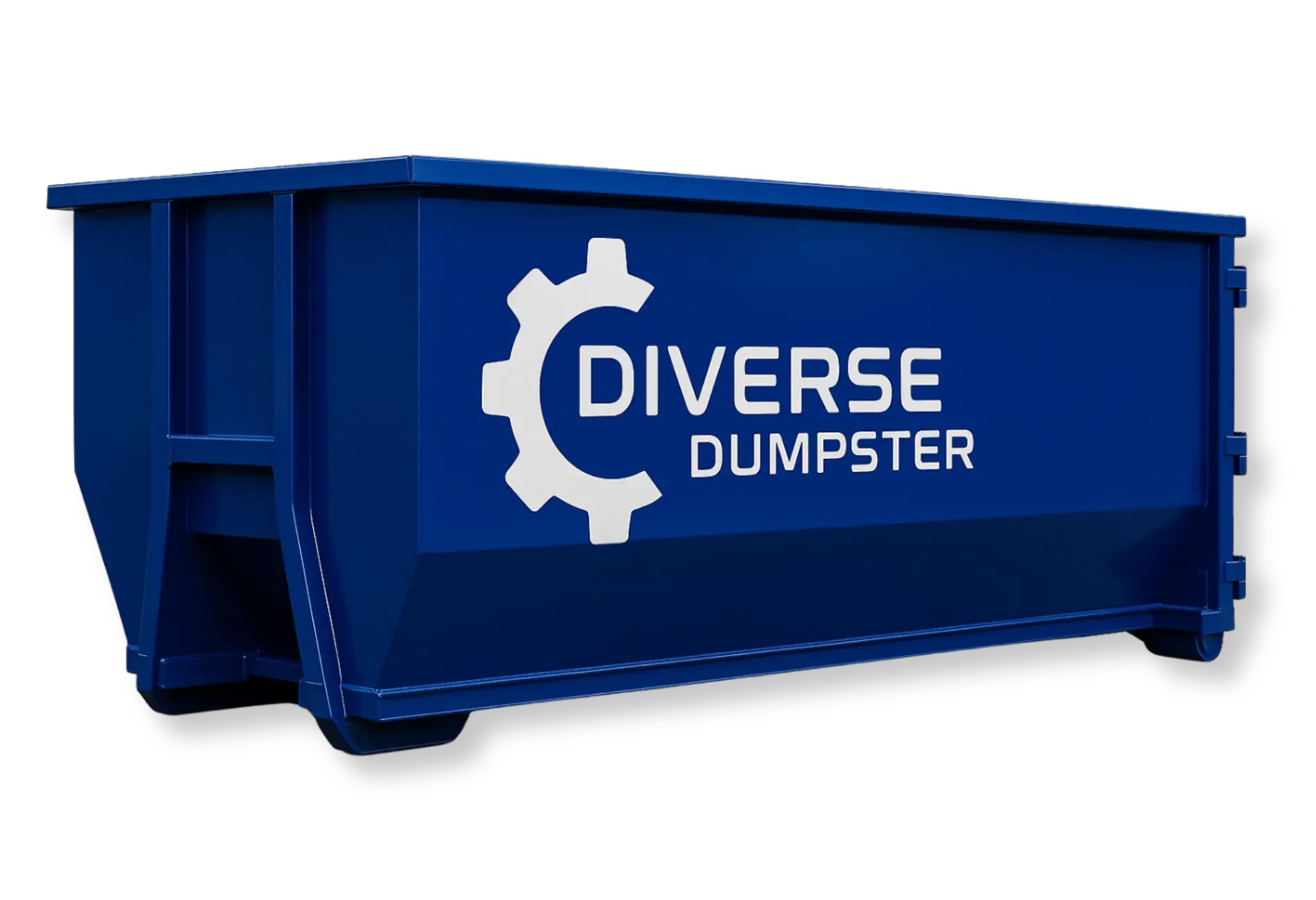 Blue dumpster with 