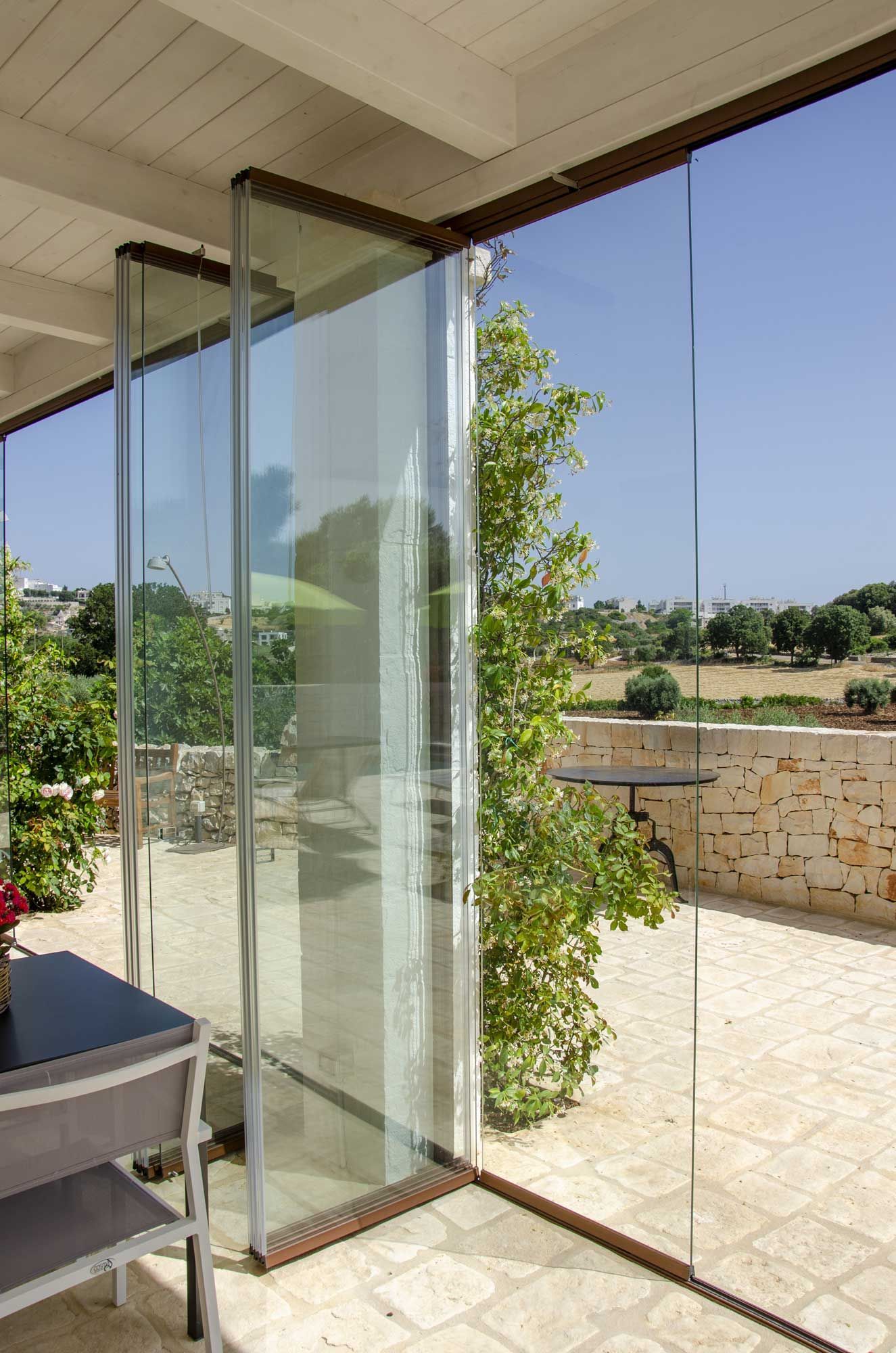 porte in vetro pieghevoli