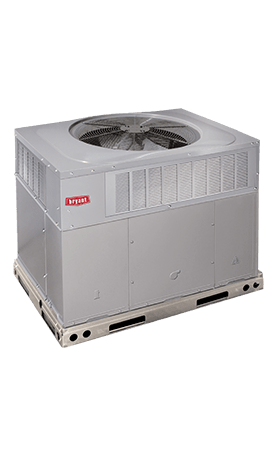 A large air conditioner is sitting on top of a pallet on a white background.
