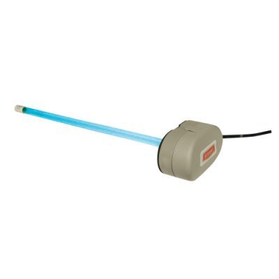 A blue light with a cord attached to it