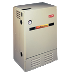 A picture of a gas heater on a white background.